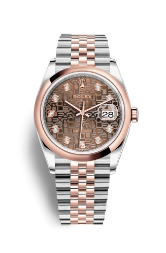 Rolex Datejust 36 Stainless Steel / Everose / Smooth / Chocolate Computer / Jubilee 126201-0025