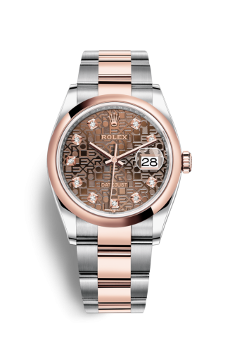 Rolex Datejust 36 Stainless Steel / Everose / Smooth / Chocolate Computer / Oyster 126201-0026