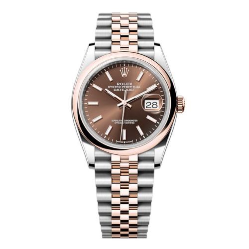 Rolex Datejust 36 Stainless Steel - Everose - Domed / Chocolate / Jubilee 126201-0043