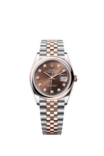Rolex Datejust 36 Stainless Steel - Everose - Smooth / Chocolate - Diamond / Jubilee 126201-0053