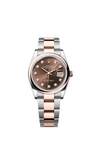 Rolex Datejust 36 Stainless Steel - Everose - Smooth / Chocolate - Diamond / Oyster 126201-0054