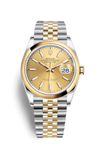 Rolex Datejust 36 Stainless Steel / Yellow Gold / Smooth / Champagne / Jubilee 126203-0015