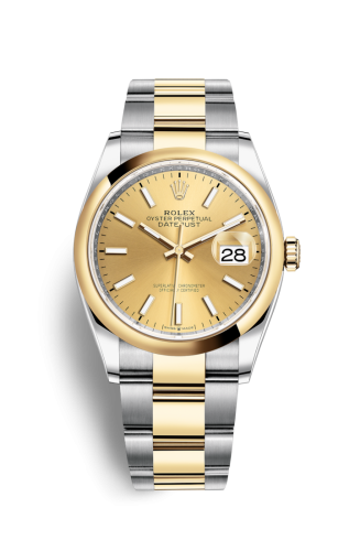 Rolex Datejust 36 Stainless Steel / Yellow Gold / Smooth / Champagne / Oyster 126203-0016