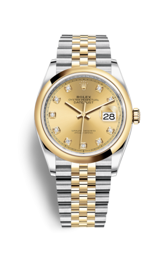Rolex Datejust 36 Stainless Steel / Yellow Gold / Smooth / Champagne Diamond / Jubilee 126203-0017