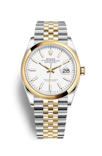 Rolex Datejust 36 Stainless Steel / Yellow Gold / Smooth / White / Jubilee 126203-0019