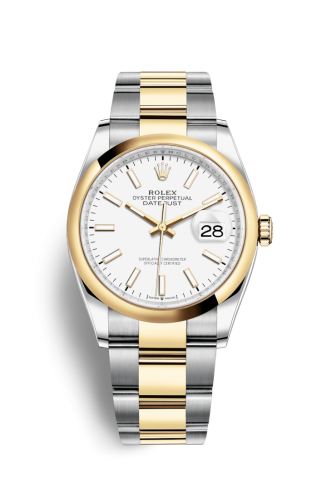 Rolex Datejust 36 Stainless Steel / Yellow Gold / Smooth / White / Oyster 126203-0020