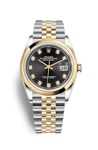 Rolex Datejust 36 Stainless Steel / Yellow Gold / Smooth / Black Diamond / Jubilee 126203-0021