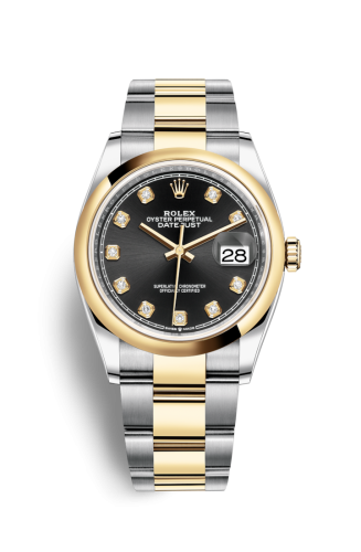 Rolex Datejust 36 Stainless Steel / Yellow Gold / Smooth / Black Diamond / Oyster 126203-0022