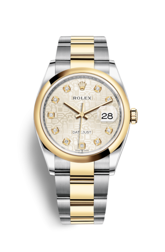 Rolex Datejust 36 Stainless Steel / Yellow Gold / Smooth / Silver Computer / Oyster 126203-0028