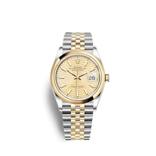 Rolex Datejust 36 Stainless Steel / Yellow Gold / Smooth / Golden - Fluted / Jubilee 126203-0039