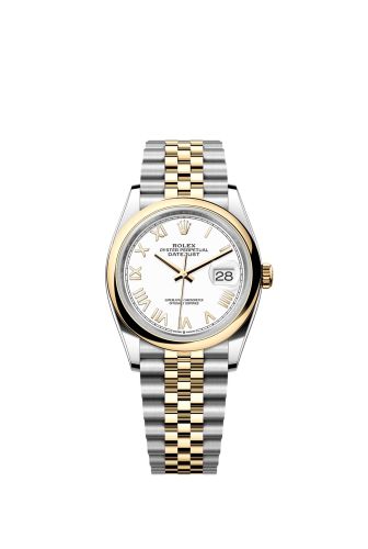Rolex Datejust 36 Stainless Steel - Yellow Gold - Smooth / White Roman / Jubilee 126203-0047