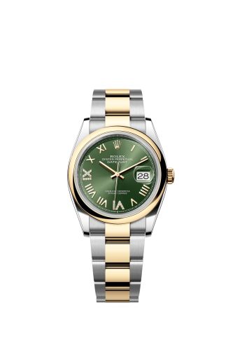 Rolex Datejust 36 Stainless Steel - Yellow Gold - Domed / Olive Roman Diamond / Oyster 126203-0050