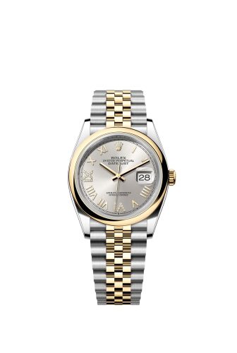 Rolex Datejust 36 Stainless Steel - Yellow Gold - Domed / Silver Roman Diamond / Jubilee 126203-0051