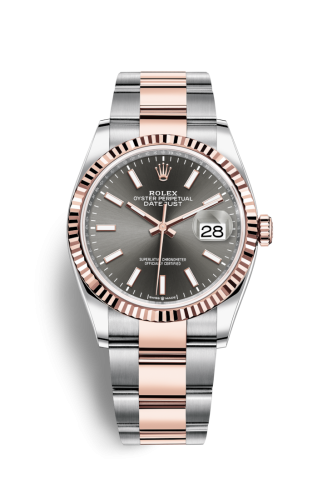 Rolex Datejust 36 Stainless Steel / Everose / Fluted / Slate / Oyster 126231-0014