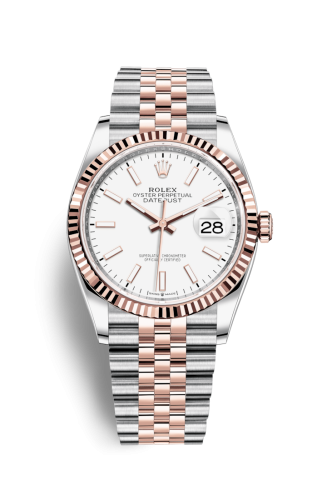 Rolex Datejust 36 Stainless Steel / Everose / Fluted / White / Jubilee 126231-0017