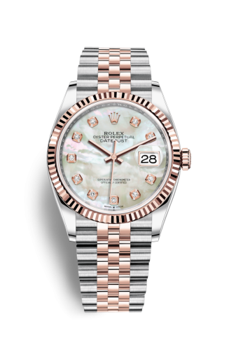Rolex Datejust 36 Stainless Steel / Everose / Fluted / MOP Diamond / Jubilee 126231-0021