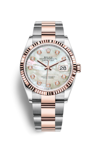 Rolex Datejust 36 Stainless Steel / Everose / Fluted / MOP Diamond / Oyster 126231-0022
