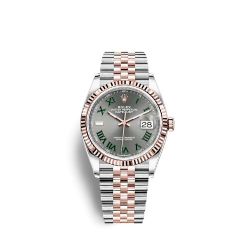 Rolex Datejust 36 Stainless Steel / Everose / Fluted / Slate - Roman / Jubilee 126231-0029