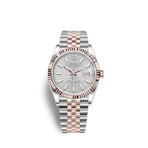 Rolex Datejust 36 Stainless Steel / Everose / Fluted / Silver - Fluted / Jubilee 126231-0033