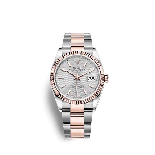 Rolex Datejust 36 Stainless Steel / Everose / Fluted / Silver - Fluted / Oyster 126231-0034