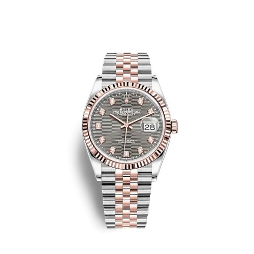 Rolex Datejust 36 Stainless Steel / Everose / Fluted / Slate - Fluted - Diamond / Jubilee 126231-0041
