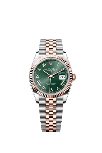 Rolex Datejust 36 Stainless Stainless Steel - Everose - Fluted / Mint Green Roman / Jubilee 126231-0051