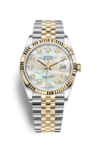 Rolex Datejust 36 Stainless Steel / Yellow Gold / Fluted / MOP Diamond / Jubilee 126233-0023