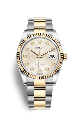Rolex Datejust 36 Stainless Steel / Yellow Gold / Fluted / Silver Computer / Oyster 126233-0028