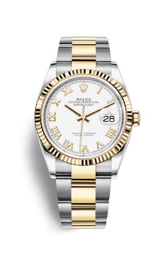 Rolex Datejust 36 Stainless Steel / Yellow Gold / Fluted / White Roman / Oyster 126233-0030