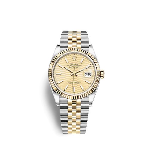 Rolex Datejust 36 Stainless Steel / Yellow Gold / Fluted / Champagne - Fluted / Jubilee 126233-0039