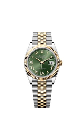 Rolex Datejust 36 Stainless Steel - Yellow Gold - Fluted / Olive Roman Diamond / Jubilee 126233-0049