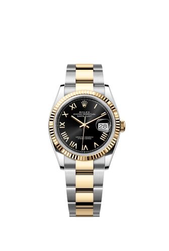 Rolex Datejust 36 Stainless Steel - Yellow Gold - Fluted / Black Roman / Oyster 126233-0056