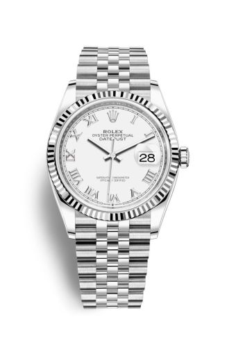 Rolex Datejust 36 Stainless Steel / Fluted / White Roman / Jubilee 126234-0025