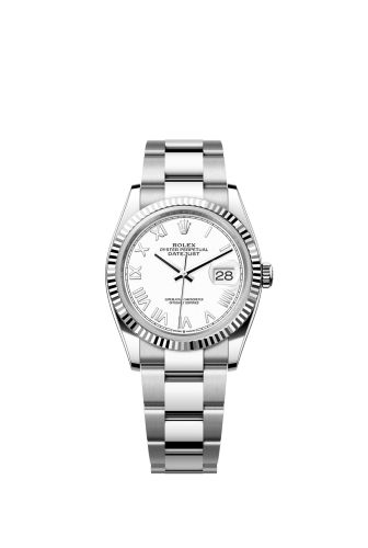 Rolex Datejust 36 Stainless Steel - Fluted / White Roman / Oyster 126234-0062