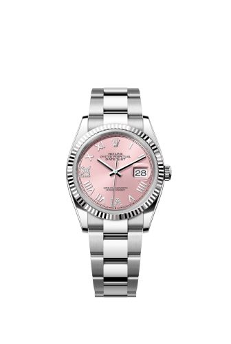 Rolex Datejust 36 Stainless Steel - Fluted / Pink Roman / Oyster 126234-0066