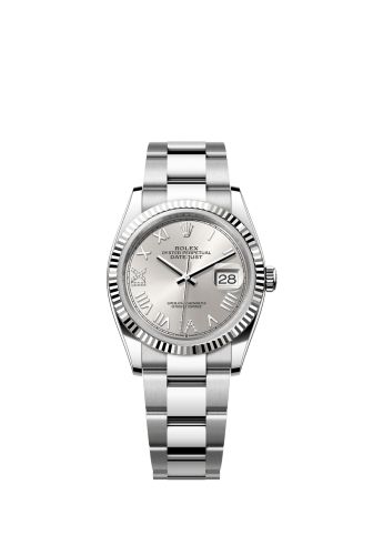 Rolex Datejust 36 Stainless Steel - Fluted / Silver Roman Diamond / Oyster 126234-0068