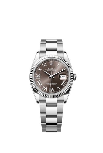 Rolex Datejust 36 Stainless Steel - Fluted / Dark Grey Roman Diamond / Oyster 126234-0072