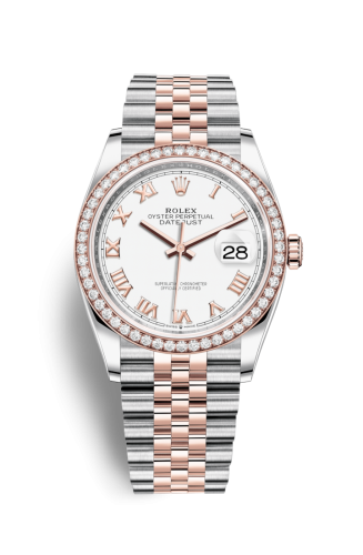 Rolex Datejust 36 Stainless Steel / Everose / Diamond / White Roman / Jubilee 126281RBR-0003