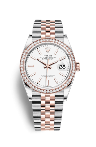 Rolex Datejust 36 Stainless Steel / Everose / Diamond / White / Jubilee 126281RBR-0005