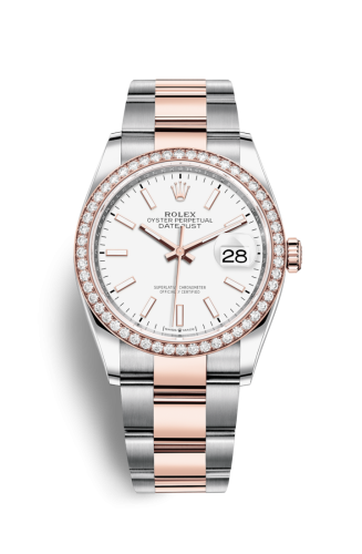 Rolex Datejust 36 Stainless Steel / Everose / Diamond / White / Oyster 126281RBR-0006