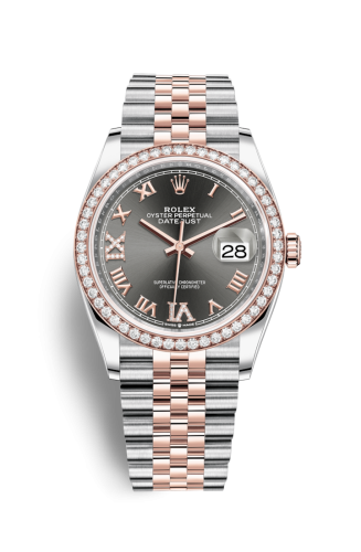 Rolex Datejust 36 Stainless Steel / Everose / Diamond / Slate Roman Diamond / Jubilee 126281RBR-0011