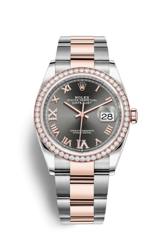 Rolex Datejust 36 Stainless Steel / Everose / Diamond / Slate Roman Diamond / Oyster 126281RBR-0012