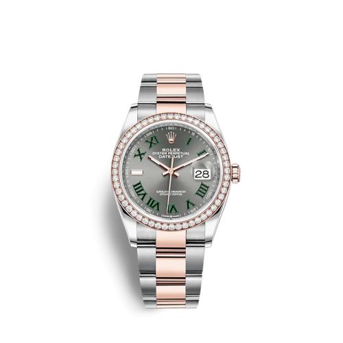 Rolex Datejust 36 Stainless Steel / Everose / Diamond / Slate - Roman / Oyster 126281RBR-0018
