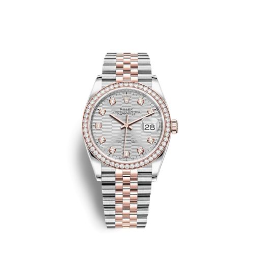 Rolex Datejust 36 Stainless Steel / Everose / Diamond / Silver - Fluted - Diamond / Jubilee 126281RBR-0027