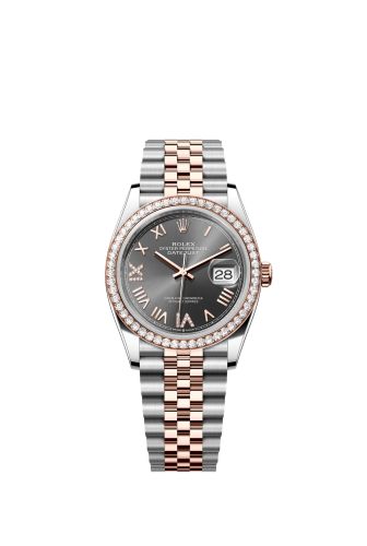 Rolex Datejust 36 Stainless Steel - Everose - Diamond / Slate Roman / Jubilee 126281RBR-0035