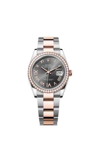 Rolex Datejust 36 Stainless Steel - Everose - Diamond / Slate Roman / Oyster 126281RBR-0036