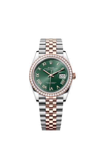Rolex Datejust 36 Stainless Stainless Steel - Everose - Diamond / Mint Green Roman / Jubilee 126281RBR-0039