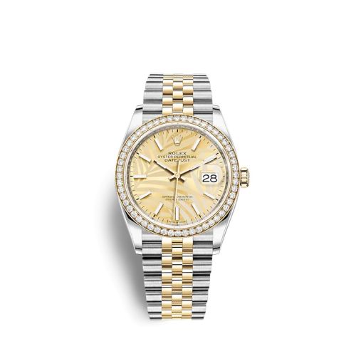 Rolex Datejust 36 Stainless Steel / Yellow Gold / Diamond / Champagne - Palm / Jubilee 126283RBR-0023