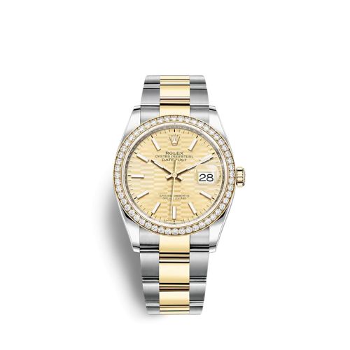 Rolex Datejust 36 Stainless Steel / Yellow Gold / Diamond / Champagne - Fluted / Oyser 126283RBR-0026