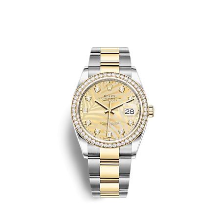 Rolex Datejust 36 Stainless Steel - Yellow Gold - Diamond / Champagne - Palm - Diamond / Oyster 126283RBR-0030
